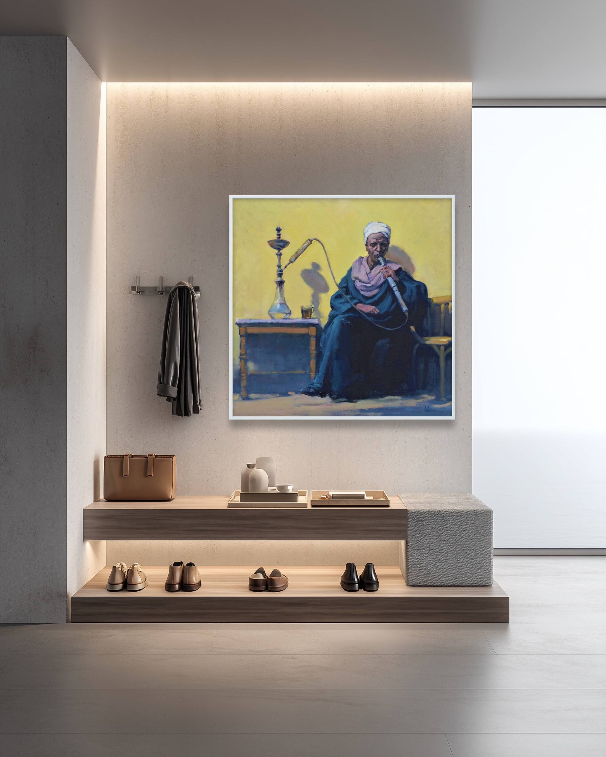 Portrait painting near the living room