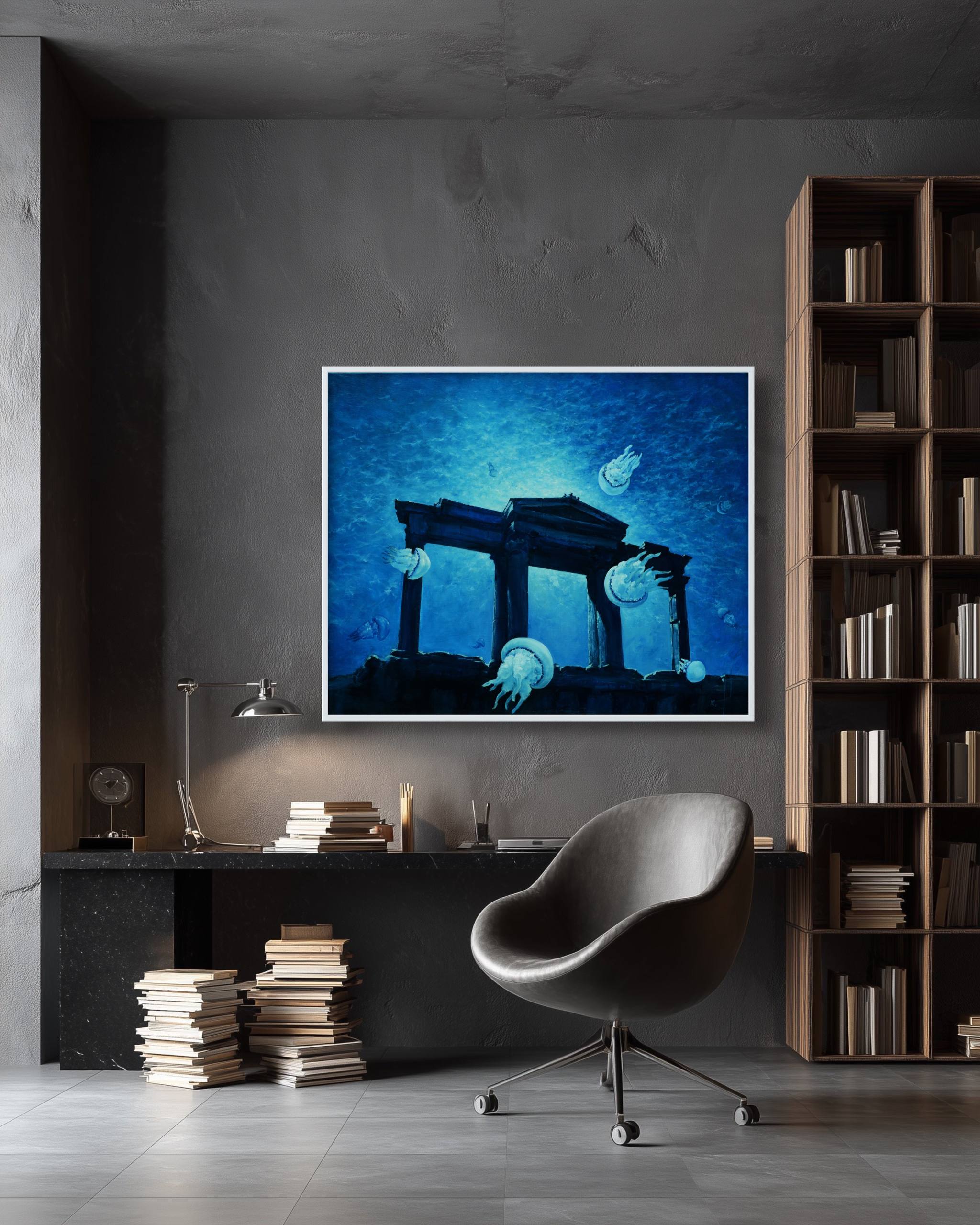 Framed print near the room