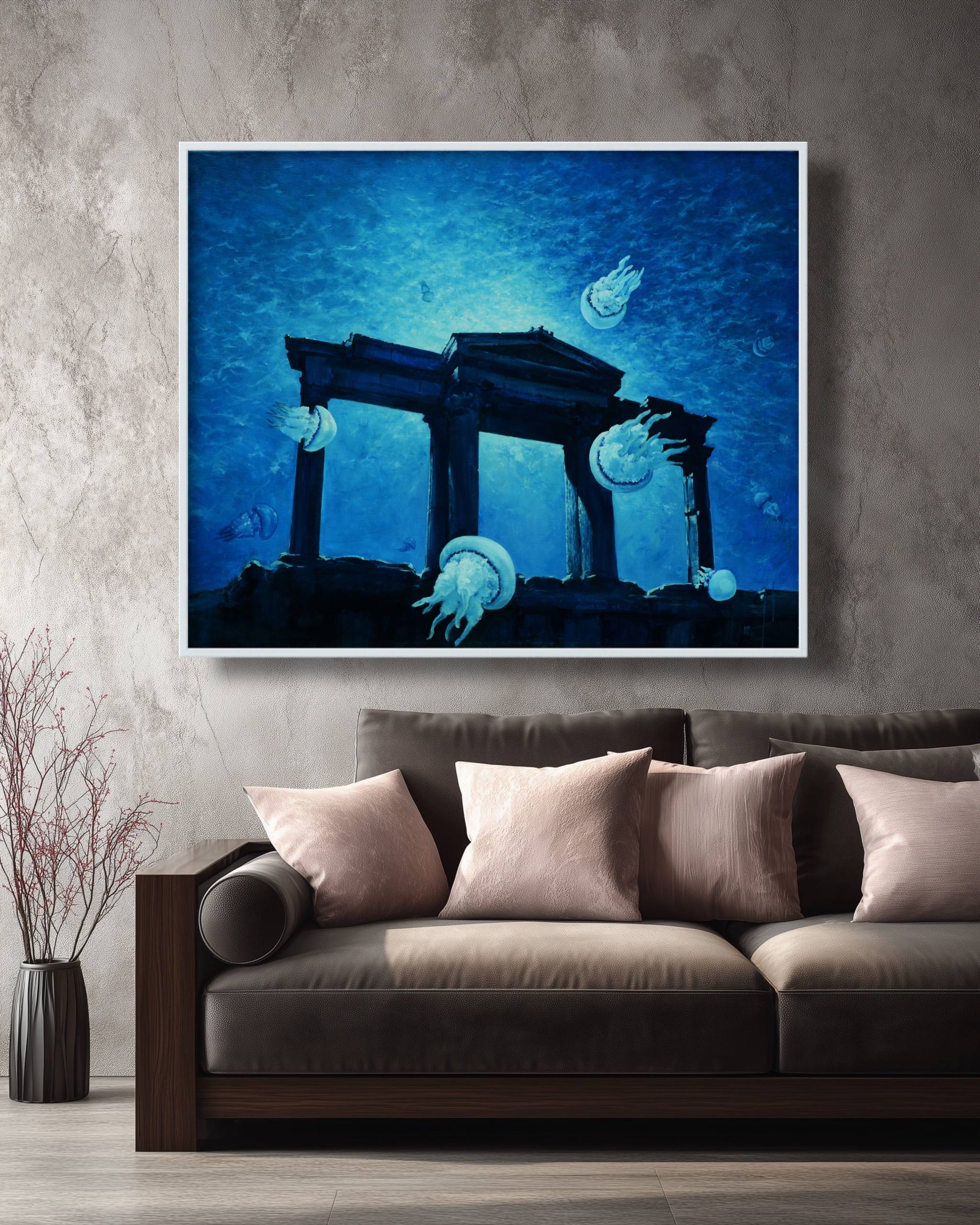 Ocean painting on the wall