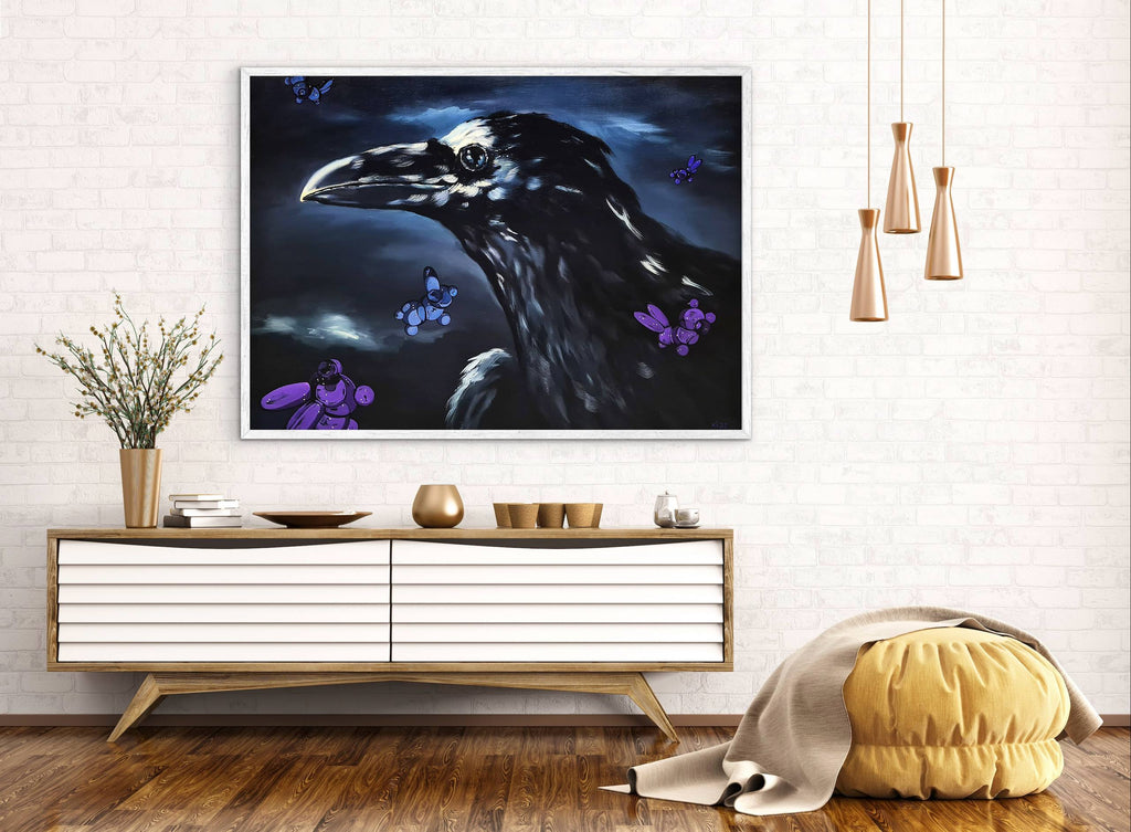Framed print near the living room