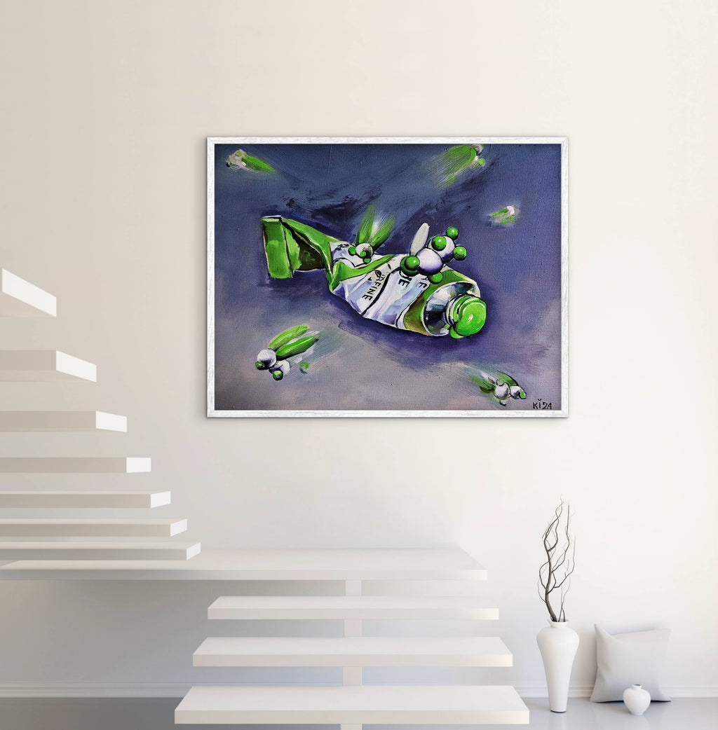 Still Life Print - The Green Idea is Ending - Green Rabbit