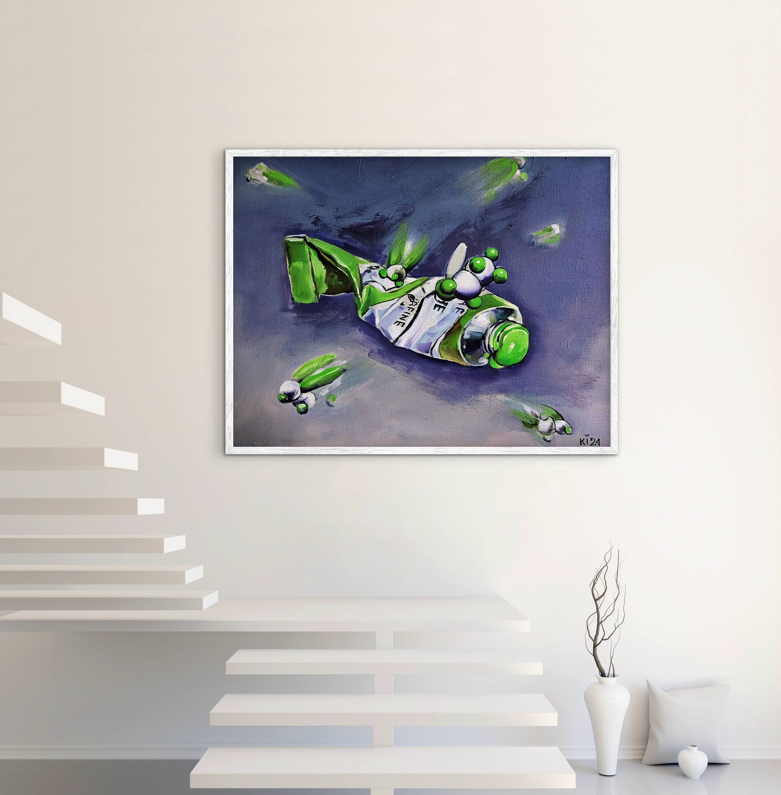 Still Life Print - The Green Idea is Ending - Green Rabbit