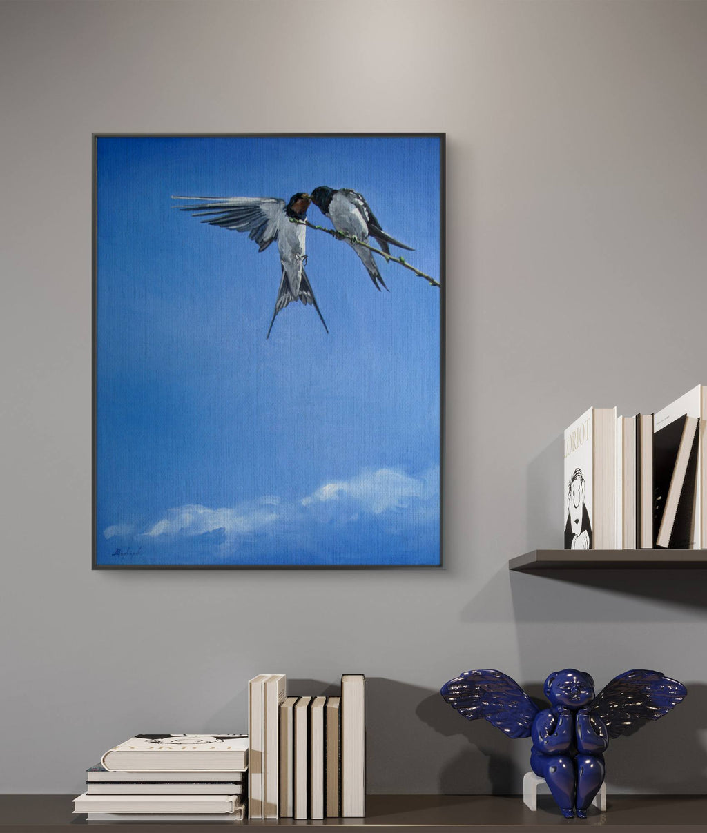  Bird on wall in bed room