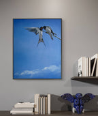  Bird on wall in bed room