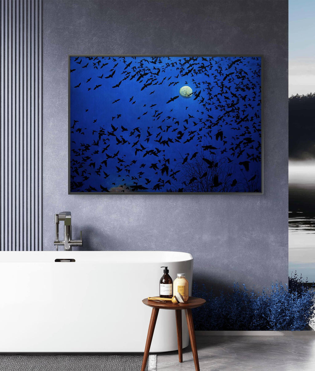 Night moon in bathroom