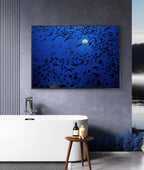 Night moon in bathroom