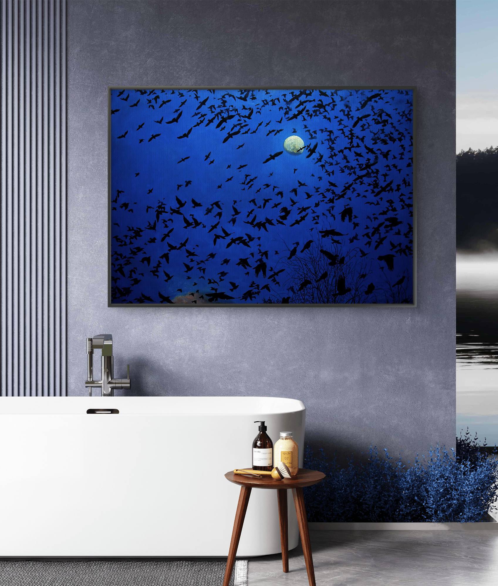 Night moon in bathroom
