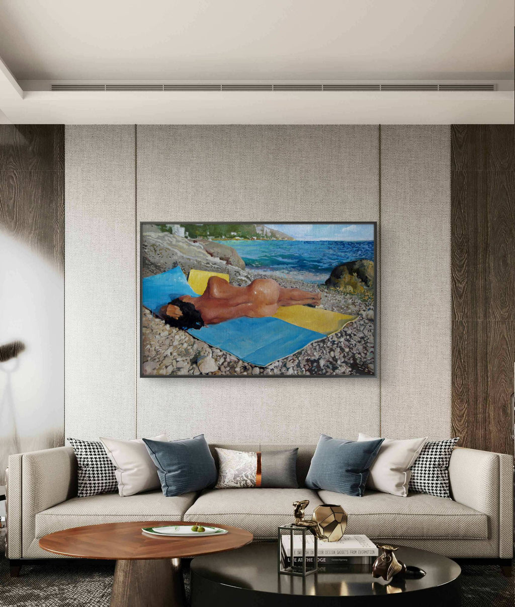 Nude beach on wall
