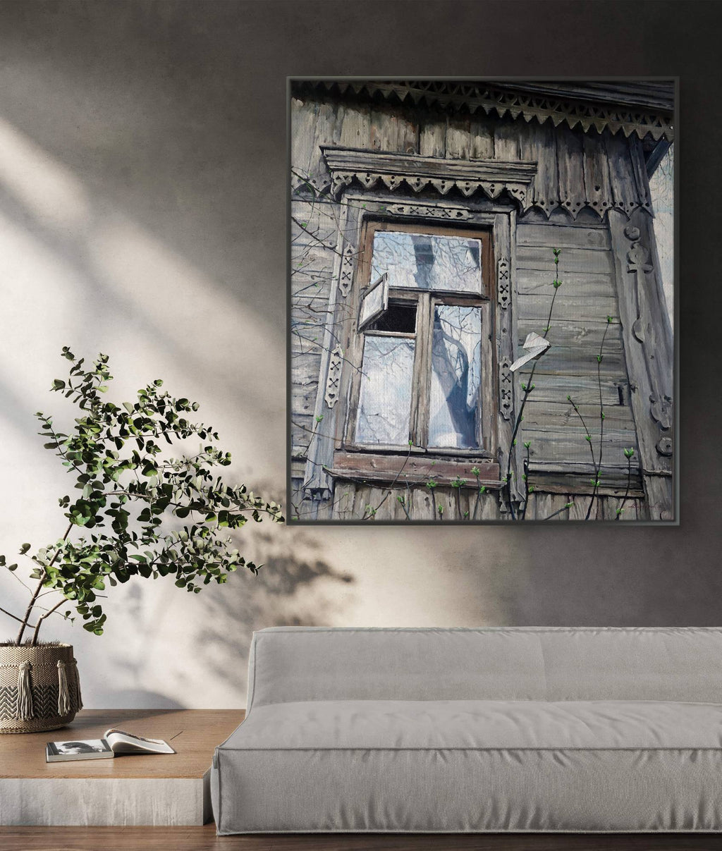Old wooden house in the bedroom