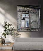 Old wooden house in the bedroom