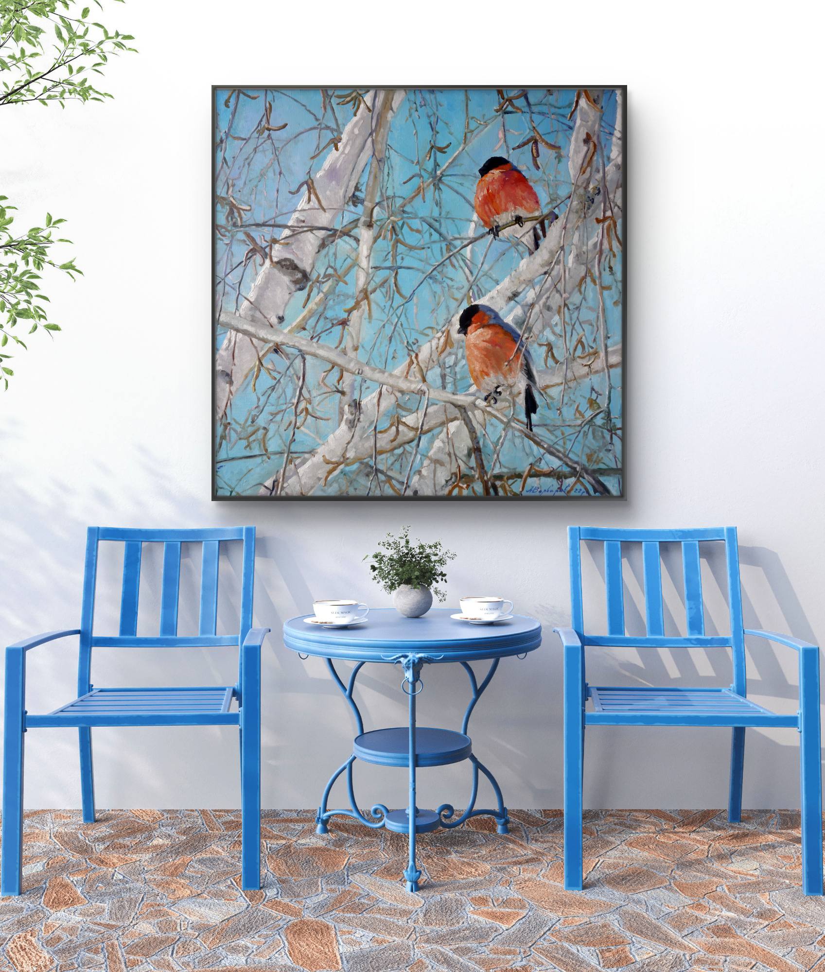Painting bird near the kitchen room