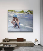 Framed print near the living room