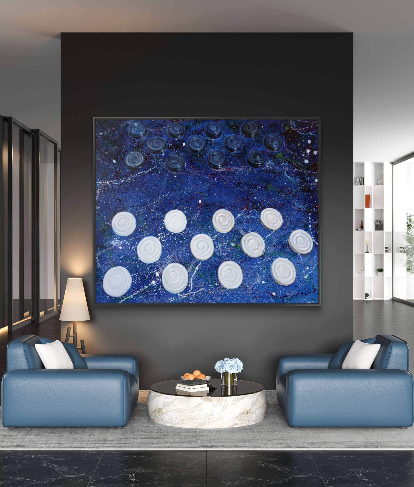 Framed print near the living room