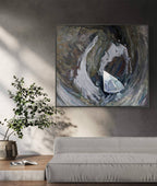 Framed print near the living room