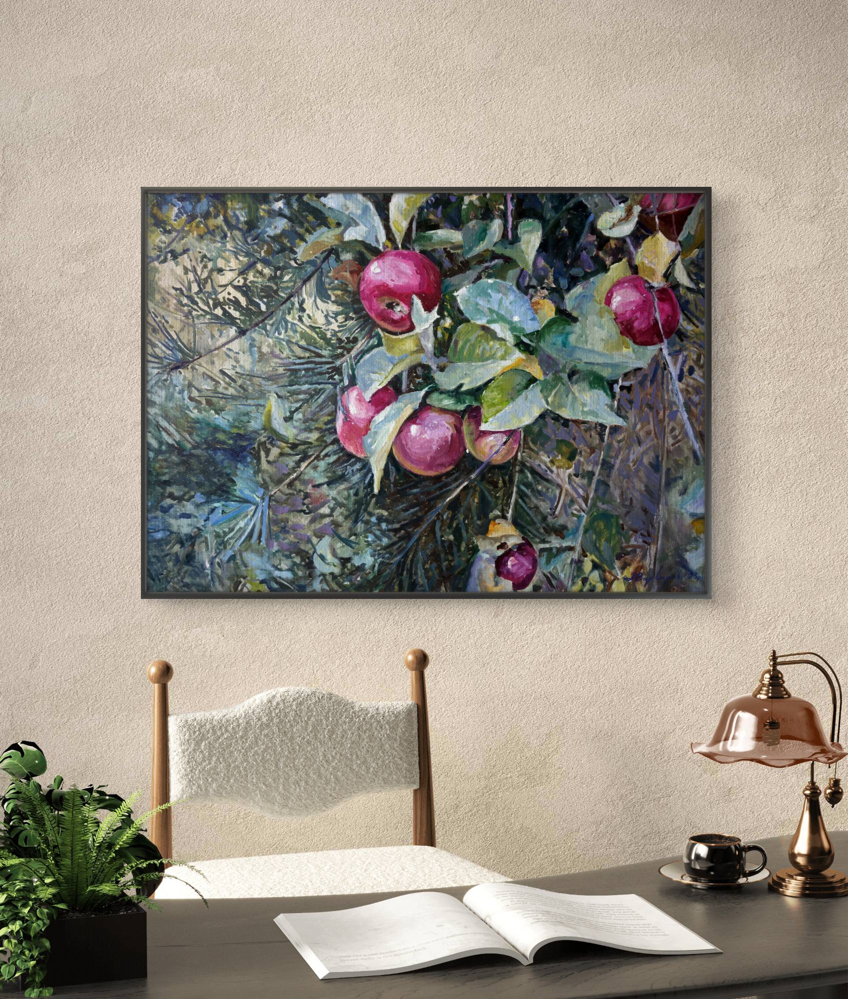 Framed print near the living room