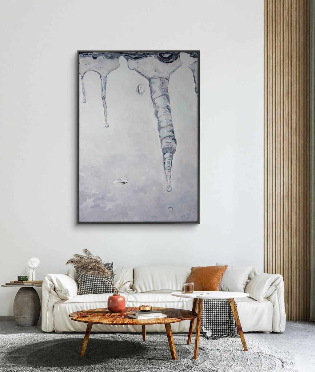 Framed print near the living room