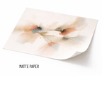Sheet of matte paper with floral design on a white background
